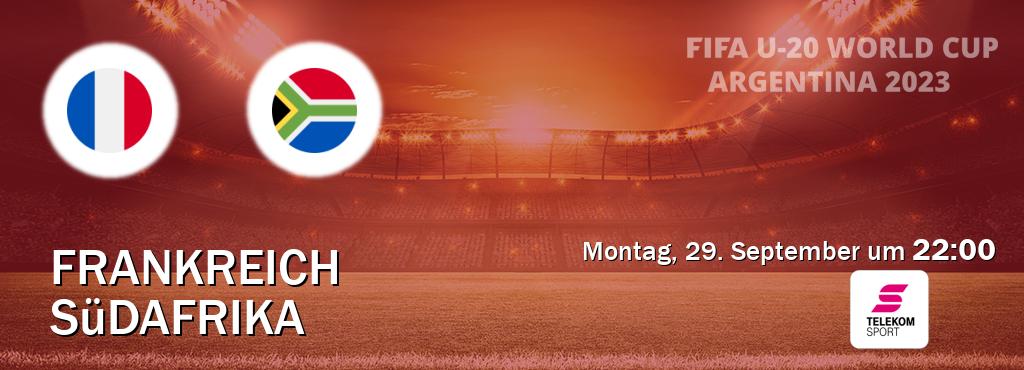 Das Spiel zwischen Frankreich U20 und Südafrika U20 wird am Montag, 29. September um  22:00, live vom Magenta Sport übertragen.