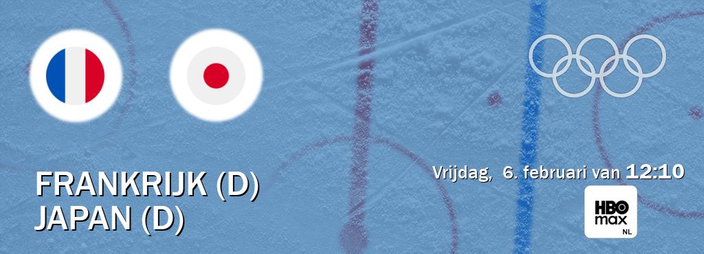 Wedstrijd tussen Frankrijk (D) en Japan (D) live op tv bij HBO Max (vrijdag,  6. februari van  12:10).