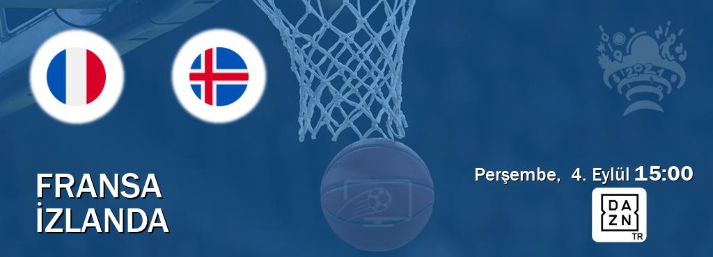 Karşılaşma Fransa - İzlanda DAZN'den canlı yayınlanacak (Perşembe,  4. Eylül  15:00).