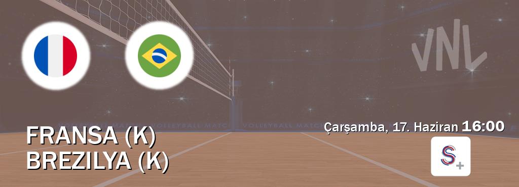 Karşılaşma Fransa (K) - Brezilya (K) S Sport +'den canlı yayınlanacak (Çarşamba, 17. Haziran 16:00). Karşılaşma Fransa (K) - Brezilya (K) S Sport +'den canlı yayınlanacak (Çarşamba, 17. Haziran 16:00).