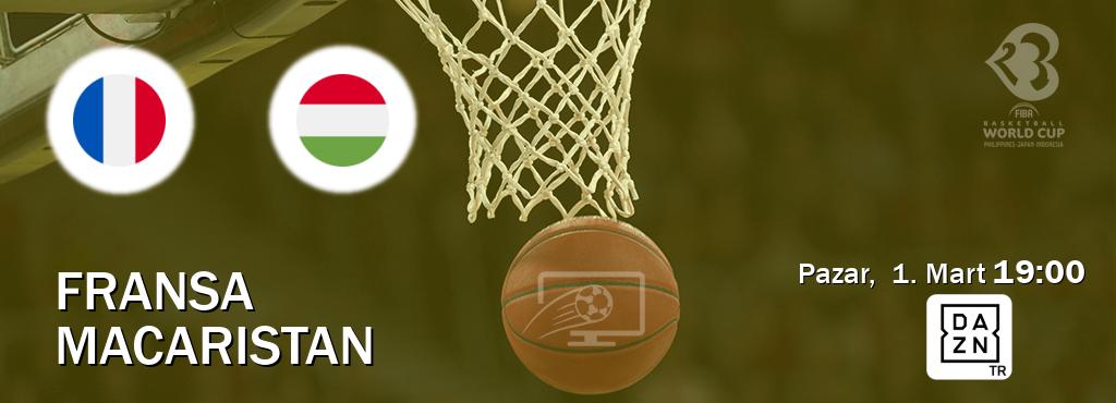 Karşılaşma Fransa - Macaristan DAZN'den canlı yayınlanacak (Pazar,  1. Mart  19:00).