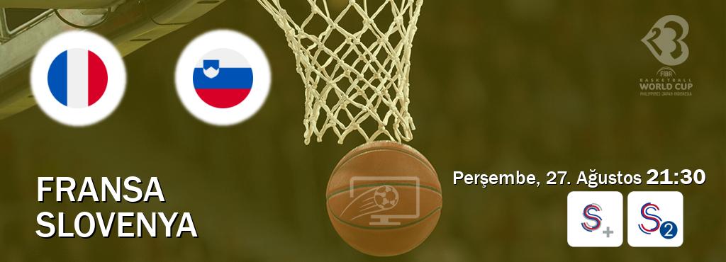 Karşılaşma Fransa - Slovenya S Sport + ve S Sport 2'den canlı yayınlanacak (Perşembe, 27. Ağustos 21:30). Karşılaşma Fransa - Slovenya S Sport + ve S Sport 2'den canlı yayınlanacak (Perşembe, 27. Ağustos 21:30).