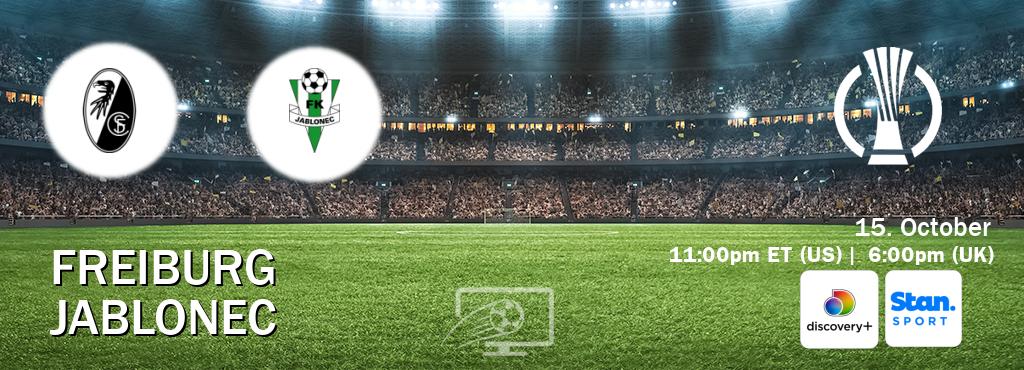You can watch game live between Freiburg and Jablonec on Discovery +(UK) and Stan Sport(AU). You can watch game live between Freiburg and Jablonec on Discovery +(UK) and Stan Sport(AU).