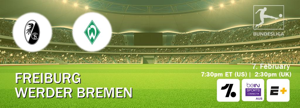 You can watch game live between Freiburg and Werder Bremen on OneFootball, beIN Sports Connect(AU), ESPN+(US).