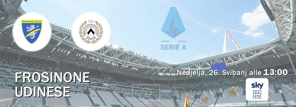 Il match Frosinone - Udinese sarà trasmesso in diretta TV su Sky Sport Bar (ore 13:00)
