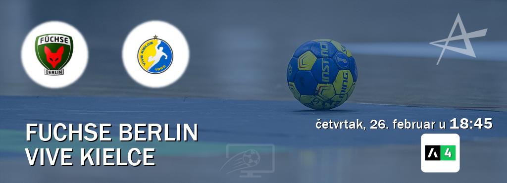 Izravni prijenos utakmice Fuchse Berlin i Vive Kielce pratite uživo na Arena Sport 4 (četvrtak, 26. februar u  18:45).