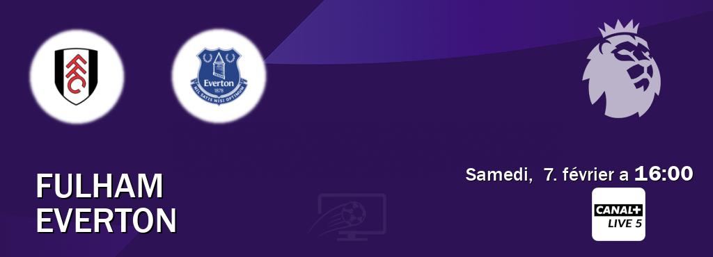 Match entre Fulham et Everton en direct à la Canal+ Live 5 (samedi,  7. février a  16:00).
