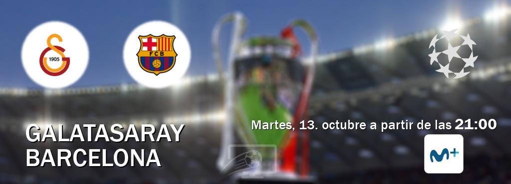 El partido entre Galatasaray y Barcelona será retransmitido por Movistar Liga de Campeones  (martes, 13. octubre a partir de las  21:00).