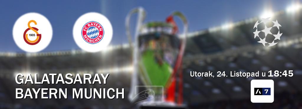 Izravni prijenos utakmice Galatasaray i Bayern Munich pratite uživo na Arena Sport 7 (Utorak, 24. Listopad u  18:45).
