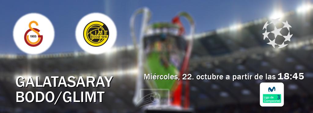 El partido entre Galatasaray y Bodo/Glimt será retransmitido por Movistar Liga de Campeones 3 (miércoles, 22. octubre a partir de las 18:45). El partido entre Galatasaray y Bodo/Glimt será retransmitido por Movistar Liga de Campeones 3 (miércoles, 22. octubre a partir de las 18:45).