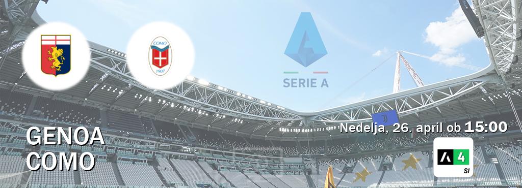 Prenos tekme med Genoa in Como v živo na Arena Sport 4 (nedelja, 26. april ob  15:00 uri).