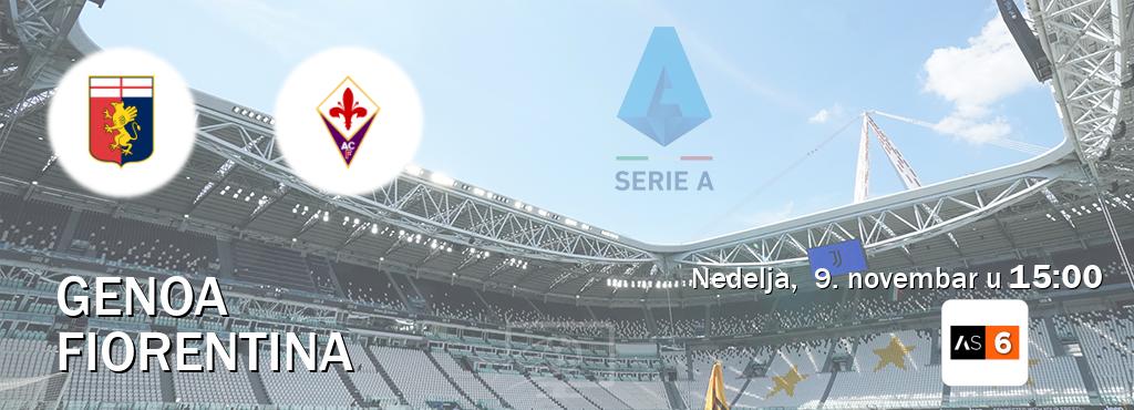 Izravni prijenos utakmice Genoa i Fiorentina pratite uživo na Arena Sport 6 (nedelja, 9. novembar u 15:00). Izravni prijenos utakmice Genoa i Fiorentina pratite uživo na Arena Sport 6 (nedelja, 9. novembar u 15:00).