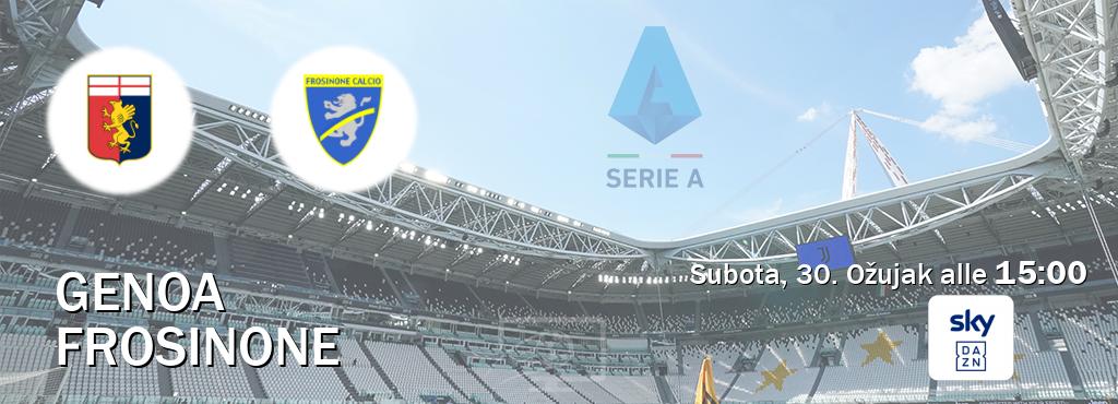 Il match Genoa - Frosinone sarà trasmesso in diretta TV su Sky Sport Bar (ore 15:00)