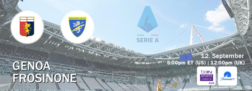 You can watch game live between Genoa and Frosinone on beIN Sports Connect(AU) and Paramount+(US).