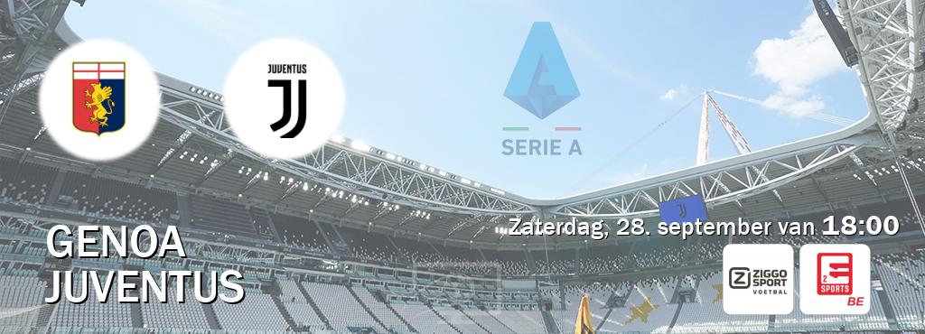 Wedstrijd tussen Genoa en Juventus live op tv bij Ziggo Sport, Eleven Sports 2 (zaterdag, 28. september van  18:00).