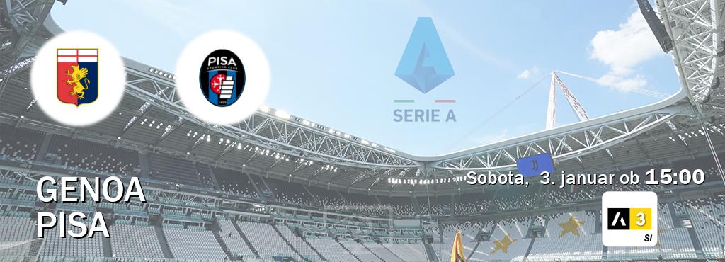 Genoa in Pisa v živo na Arena Sport 3. Prenos tekme bo v sobota,  3. januar ob  15:00