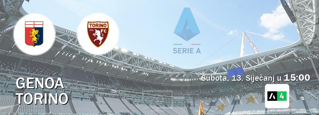 Izravni prijenos utakmice Genoa i Torino pratite uživo na Arena Sport 4 (Subota, 13. Siječanj u  15:00).