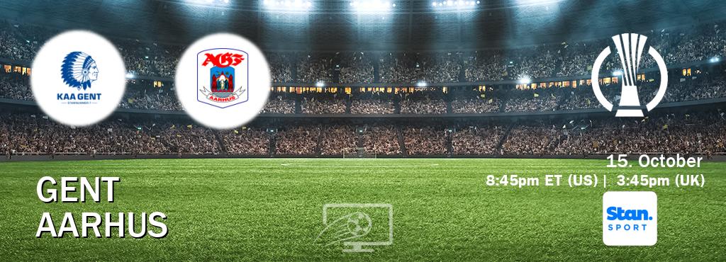 You can watch game live between Gent and Aarhus on Stan Sport(AU). You can watch game live between Gent and Aarhus on Stan Sport(AU).