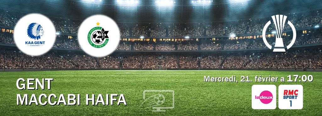 Match entre Gent et Maccabi Haifa en direct à la Tipik et RMC Sport 1 (mercredi, 21. février a  17:00).