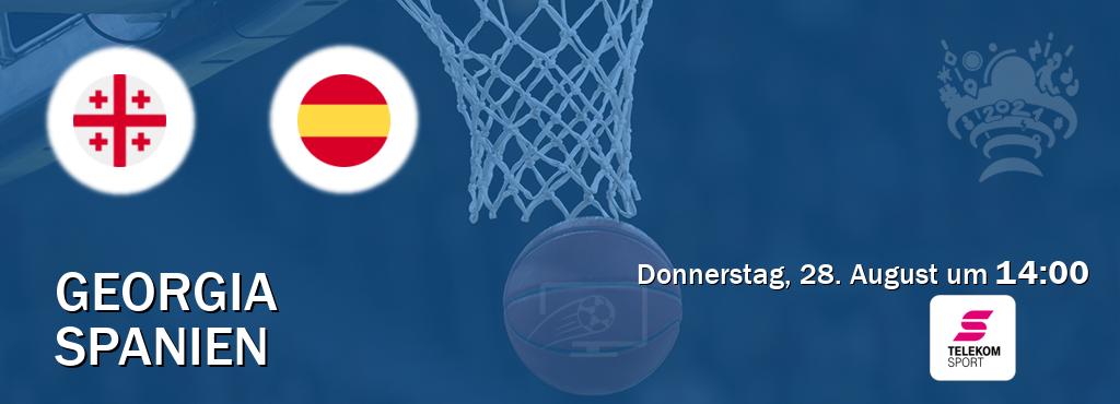 Das Spiel zwischen Georgia und Spanien wird am Donnerstag, 28. August um 14:00, live vom Magenta Sport übertragen. Das Spiel zwischen Georgia und Spanien wird am Donnerstag, 28. August um 14:00, live vom Magenta Sport übertragen.