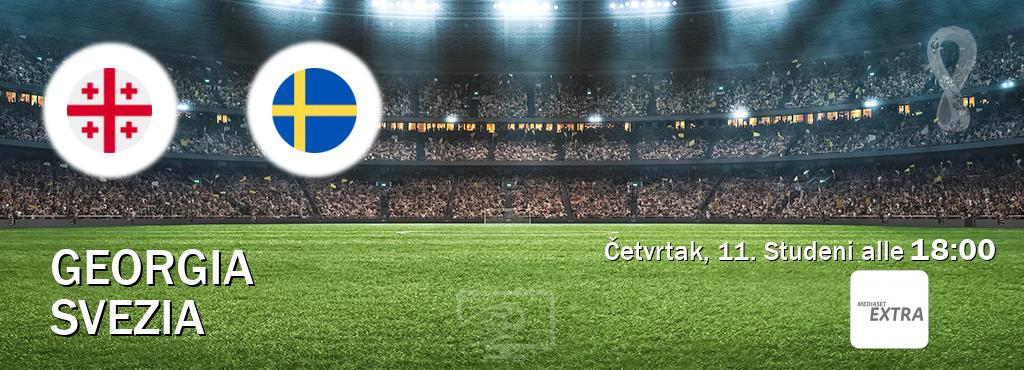 Il match Georgia - Svezia sarà trasmesso in diretta TV su Mediaset Extra (ore 18:00)