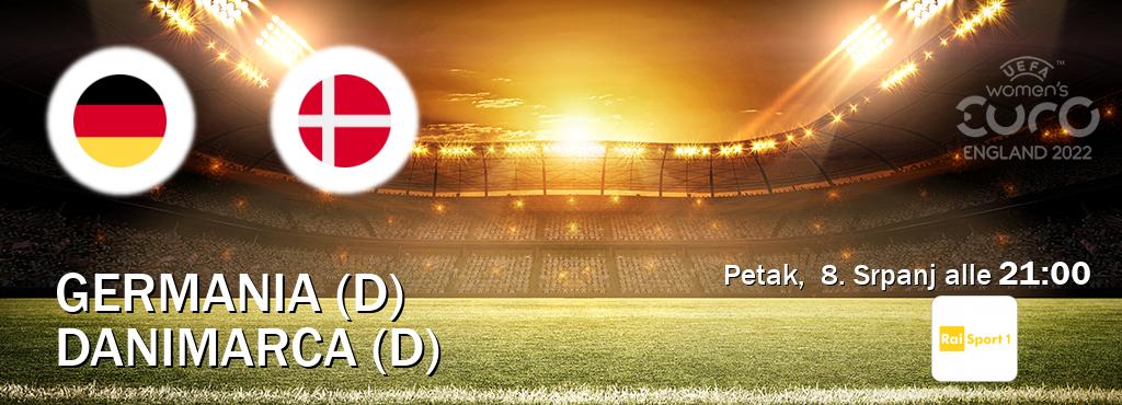 Il match Germania (D) - Danimarca (D) sarà trasmesso in diretta TV su Rai Sport 1 (ore 21:00)