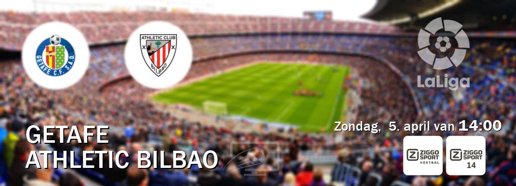 Wedstrijd tussen Getafe en Athletic Bilbao live op tv bij Ziggo Sport, Ziggo Sport 14 (zondag,  5. april van  14:00).