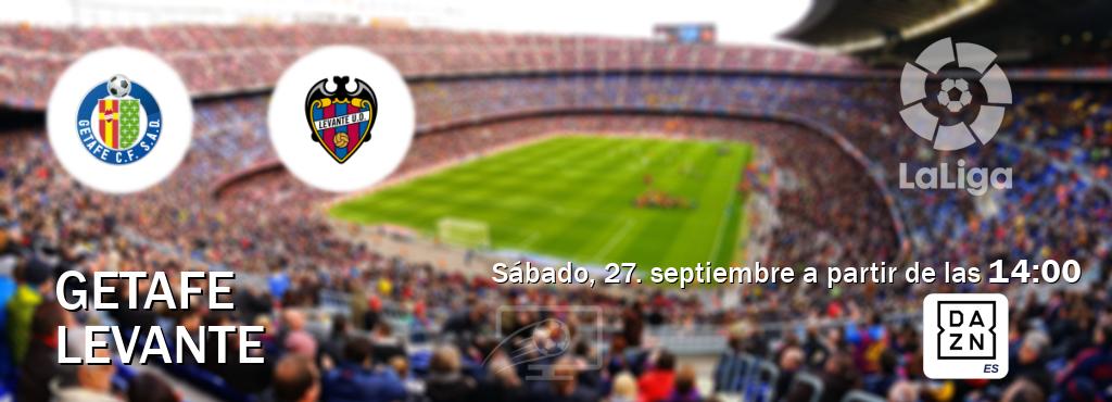 El partido entre Getafe y Levante será retransmitido por DAZN España (sábado, 27. septiembre a partir de las  14:00).