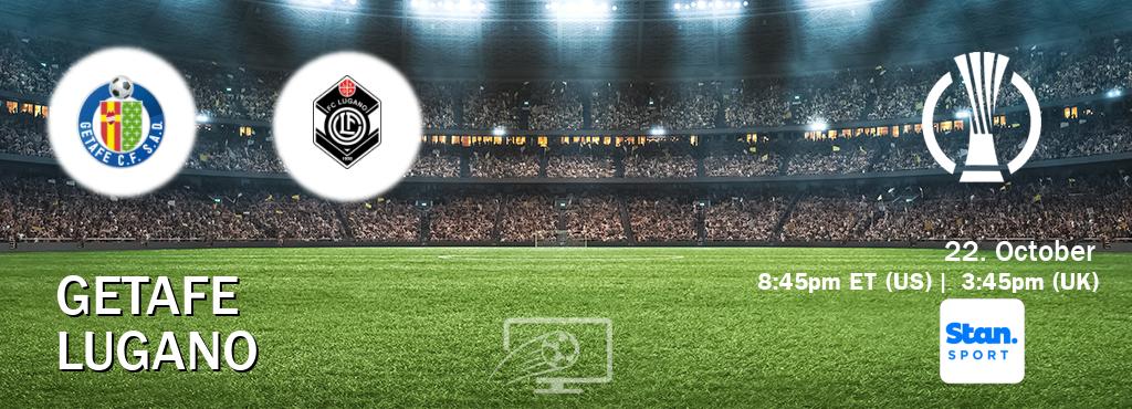 You can watch game live between Getafe and Lugano on Stan Sport(AU). You can watch game live between Getafe and Lugano on Stan Sport(AU).