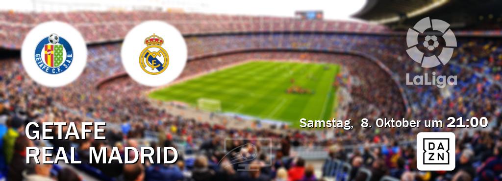 Das Spiel zwischen Getafe und Real Madrid wird am Samstag,  8. Oktober um  21:00, live vom DAZN übertragen.