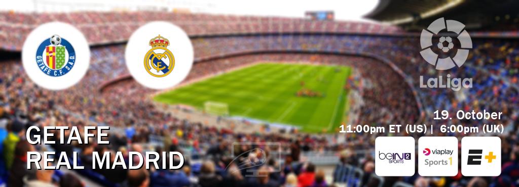 You can watch game live between Getafe and Real Madrid on beIN SPORTS 2(AU), Viaplay Sports 1(UK), ESPN+(US).