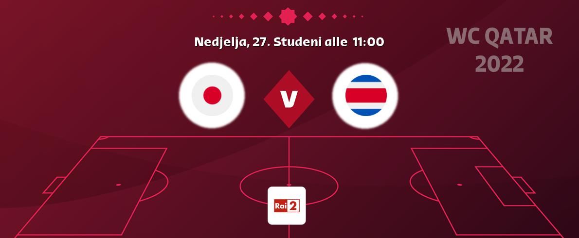 Il match Giappone - Costa Rica sarà trasmesso in diretta TV su Rai 2 (ore 11:00)