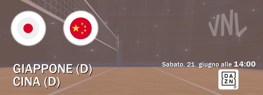 Il match Giappone (D) - Cina (D) sarà trasmesso in diretta TV su DAZN Italia (ore 14:00)