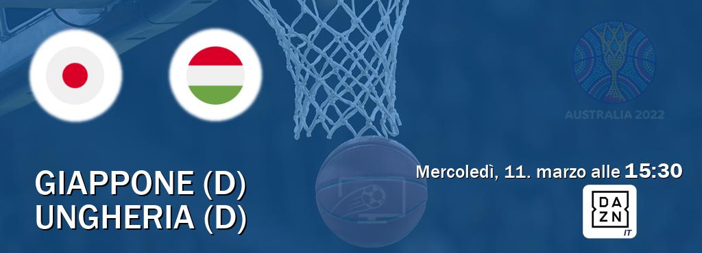 Il match Giappone (D) - Ungheria (D) sarà trasmesso in diretta TV su DAZN Italia (ore 15:30)