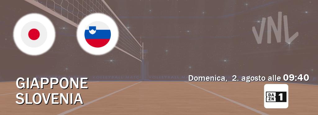 Il match Giappone - Slovenia sarà trasmesso in diretta TV su DAZN (ore 09:40)
