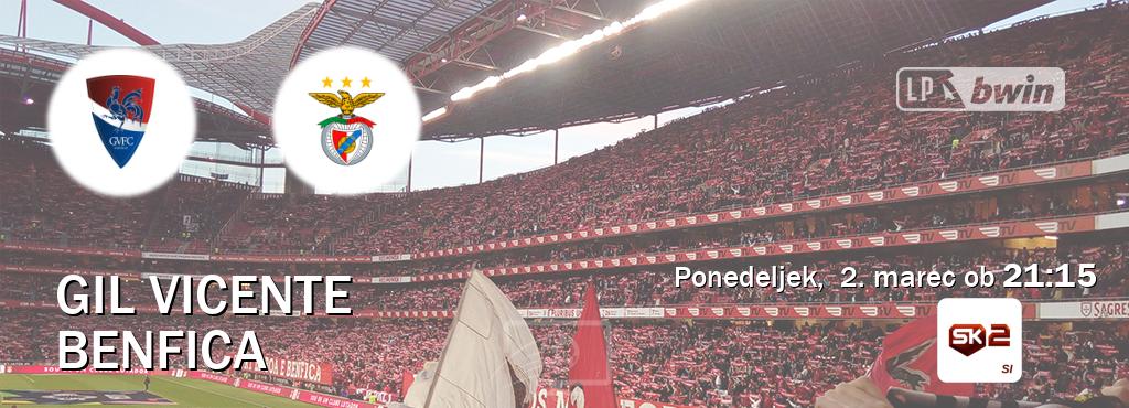 Gil Vicente in Benfica v živo na Sportklub 2. Prenos tekme bo v ponedeljek,  2. marec ob  21:15