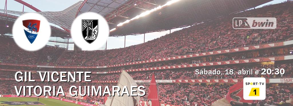 Jogo entre Gil Vicente e Vitoria Guimaraes tem emissão Sport TV 1 (sábado, 18. abril e  20:30).