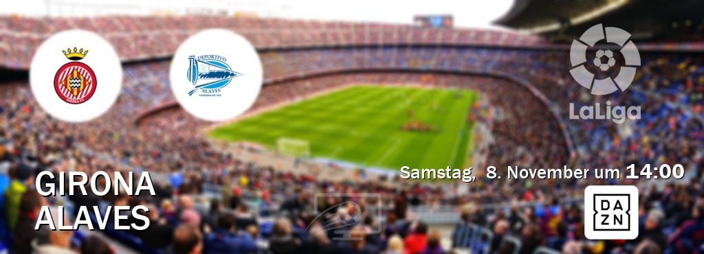 Das Spiel zwischen Girona und Alaves wird am Samstag, 8. November um 14:00, live vom DAZN übertragen. Das Spiel zwischen Girona und Alaves wird am Samstag, 8. November um 14:00, live vom DAZN übertragen.