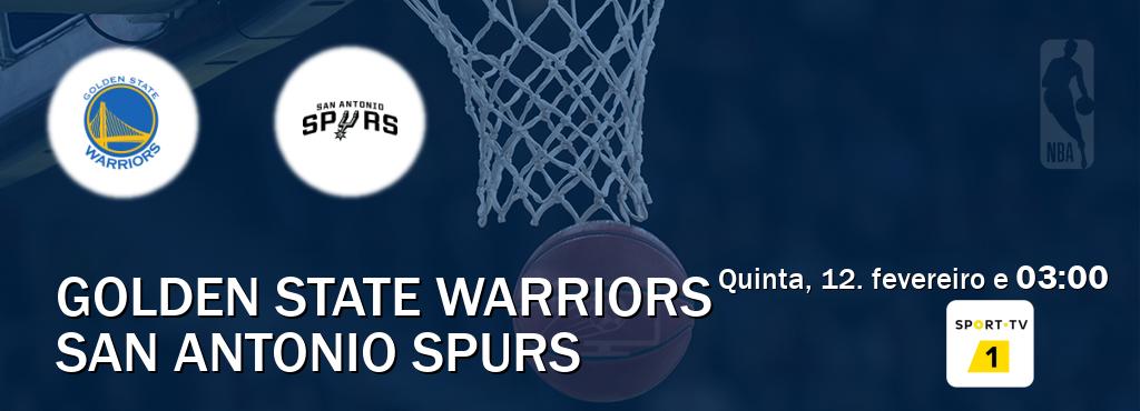 Jogo entre Golden State Warriors e San Antonio Spurs tem emissão Sport TV 1 (quinta, 12. fevereiro e 03:00). Jogo entre Golden State Warriors e San Antonio Spurs tem emissão Sport TV 1 (quinta, 12. fevereiro e 03:00).