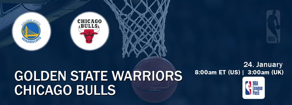 You can watch game live between Golden State Warriors and Chicago Bulls on NBA League Pass.