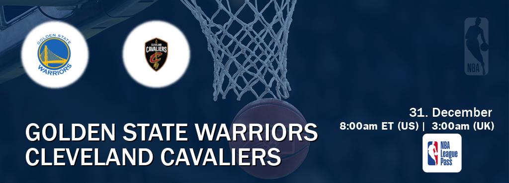 You can watch game live between Golden State Warriors and Cleveland Cavaliers on NBA League Pass.