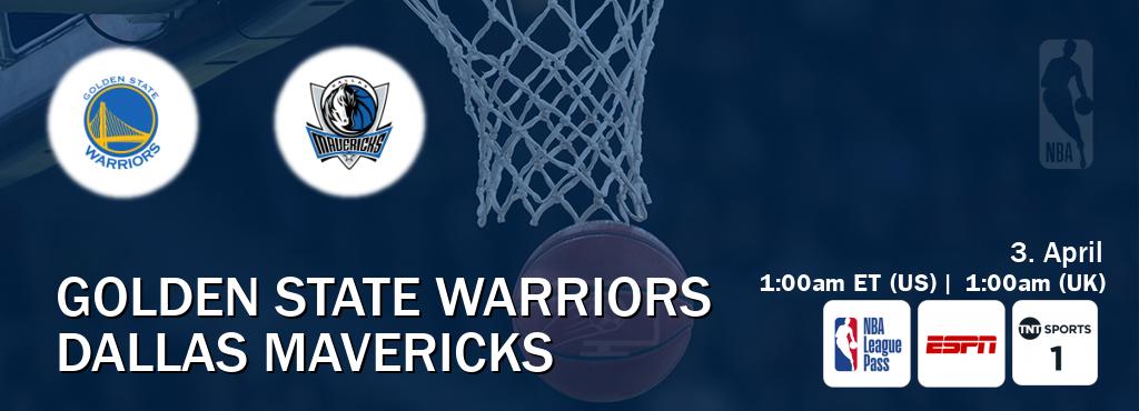 You can watch game live between Golden State Warriors and Dallas Mavericks on NBA League Pass, ESPN(AU), TNT Sports 1(UK).