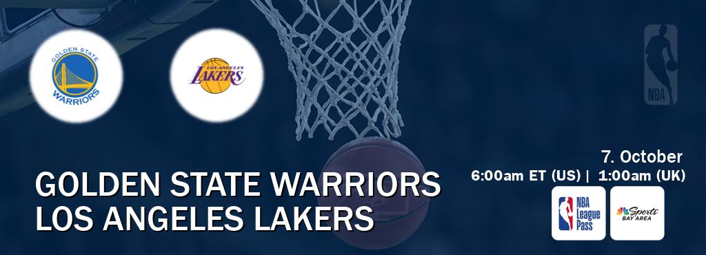You can watch game live between Golden State Warriors and Los Angeles Lakers on NBA League Pass and NBCS Bay Area(US). You can watch game live between Golden State Warriors and Los Angeles Lakers on NBA League Pass and NBCS Bay Area(US).