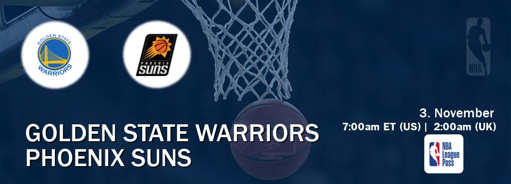 You can watch game live between Golden State Warriors and Phoenix Suns on NBA League Pass. You can watch game live between Golden State Warriors and Phoenix Suns on NBA League Pass.