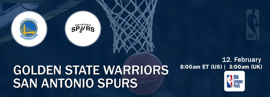 You can watch game live between Golden State Warriors and San Antonio Spurs on NBA League Pass.