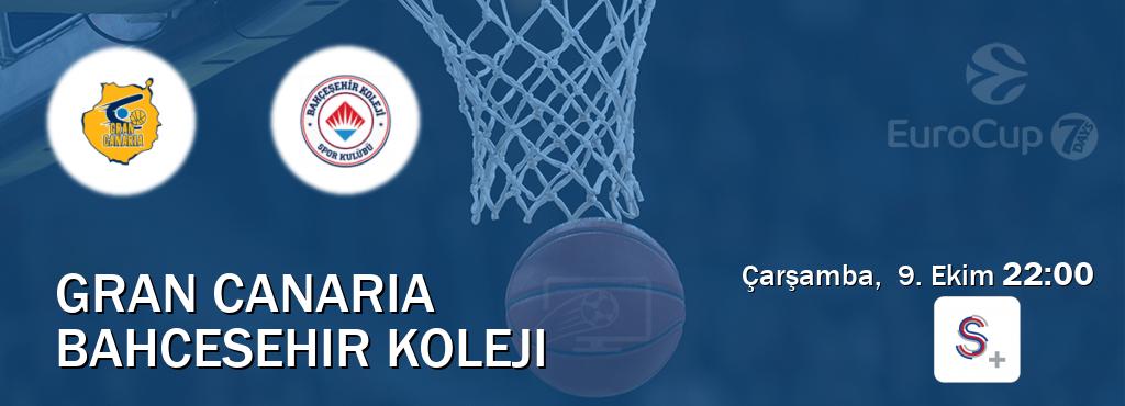 Karşılaşma Gran Canaria - Bahcesehir Koleji S Sport +'den canlı yayınlanacak (Çarşamba,  9. Ekim  22:00).