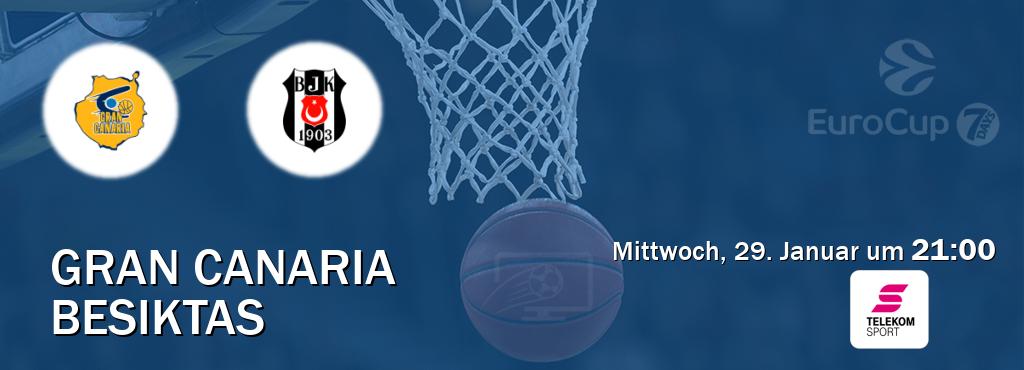 Das Spiel zwischen Gran Canaria und Besiktas wird am Mittwoch, 29. Januar um  21:00, live vom Magenta Sport übertragen.