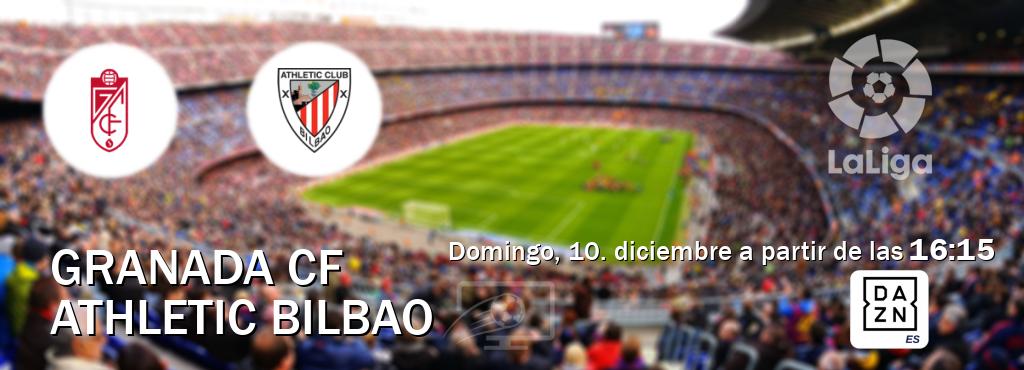 El partido entre Granada CF y Athletic Bilbao será retransmitido por DAZN España (domingo, 10. diciembre a partir de las  16:15).