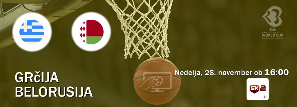 Prenos tekme med Grčija in Belorusija v živo na Sportklub 2 (nedelja, 28. november ob  16:00 uri).