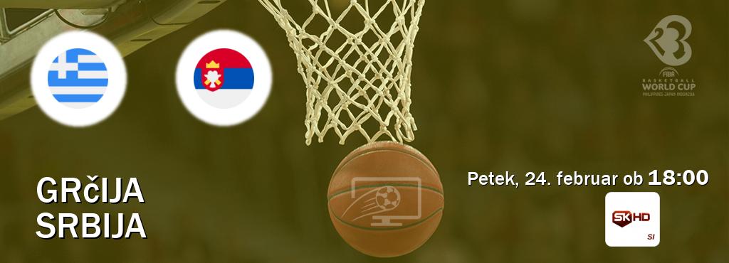 Grčija in Srbija v živo na Sportklub HD. Prenos tekme bo v petek, 24. februar ob  18:00